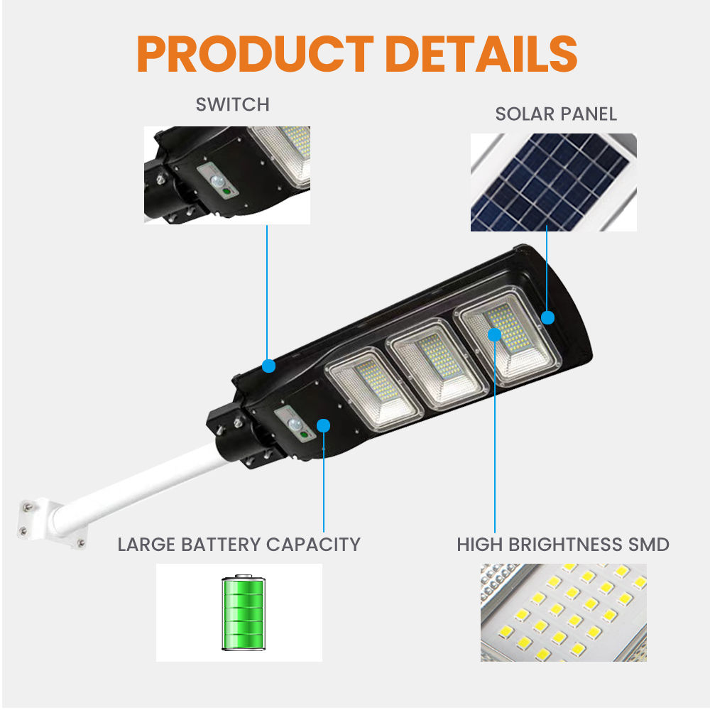 30-120W IP65 Integrated Intelligent All In One Solar Led Street Light Outdoor 90W Lighting Solar Street Light (8)